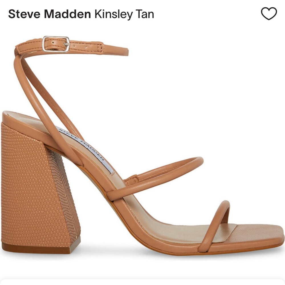 Steve Madden Kingsley Tan. New in box. Size 9. Sandel open toe block heel